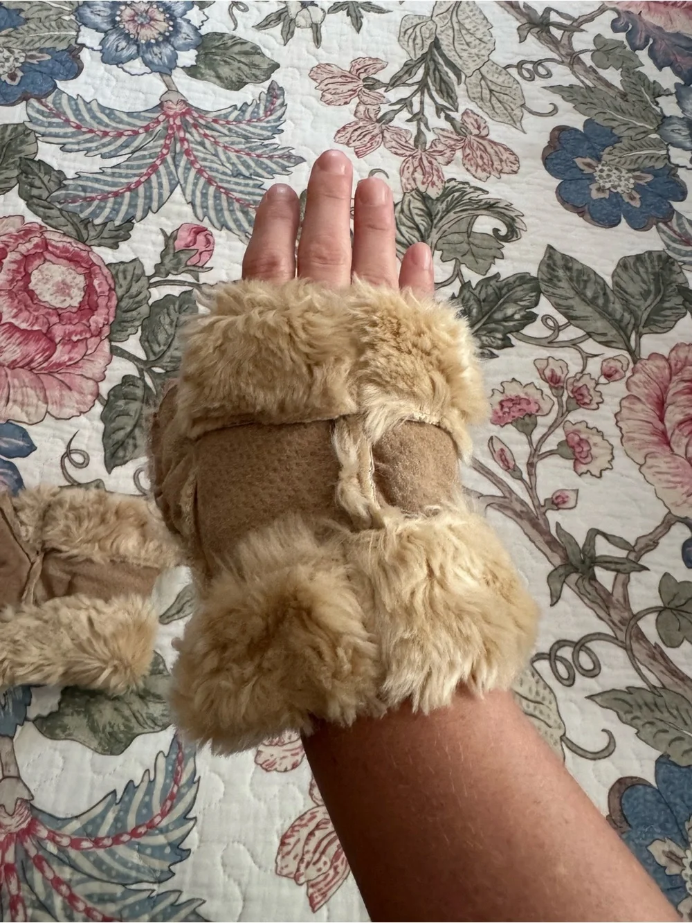 Wilson’s Leather Suede Faux Fur Fingerless Gloves